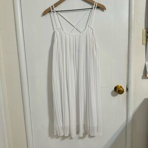 BCBGeneration White Pleated Mini Dress Size L